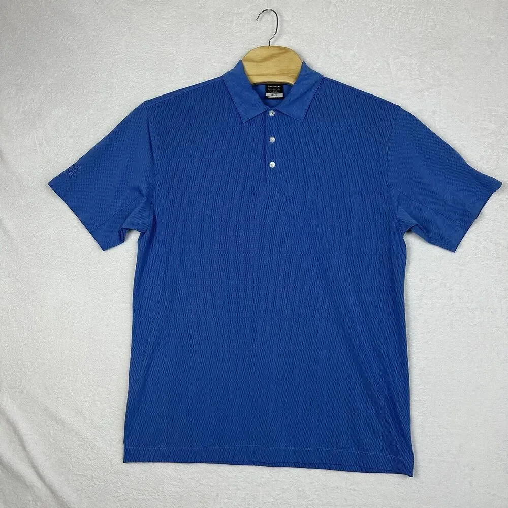 Nike Golf Blue‎ Short Sleeve Sphere Dri-Fit Diamond Polo Shirt Men's XL 35055464